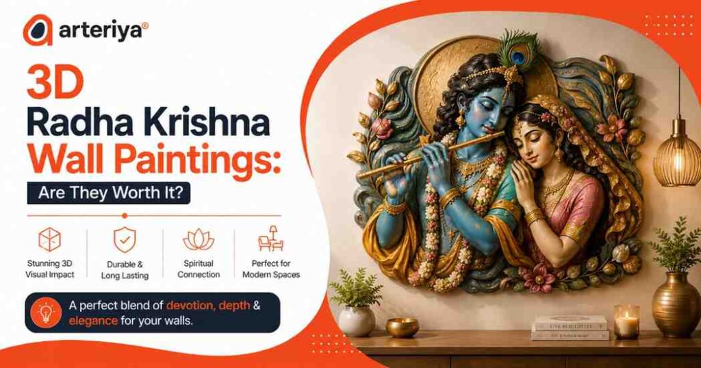3D Radha Krishna Wall Paintings: