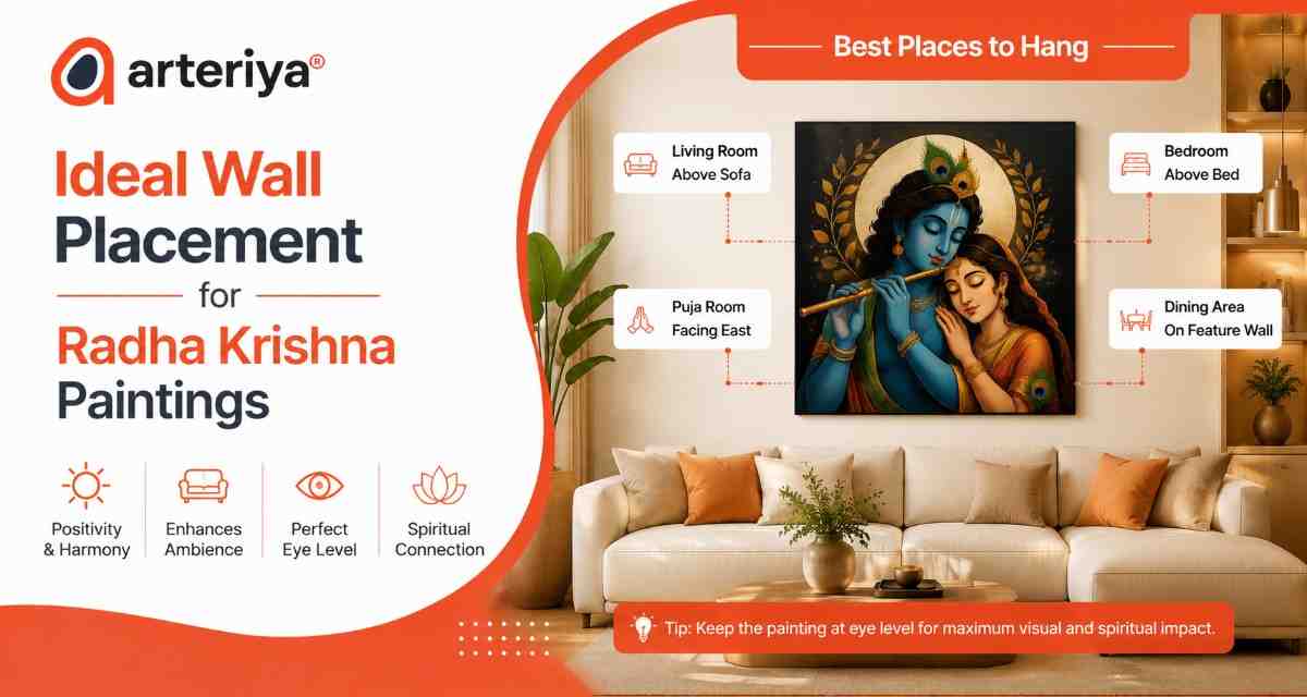 Ideal Wall Placement for Radha Krishna Paintings