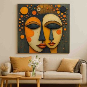 Contemporary Abstract Face Painting | Modern Portrait Canvas Wall Art - Image 2