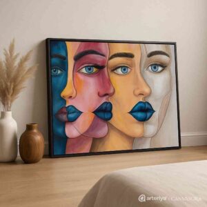 Modern Abstract Face Contemporary Canvas Wall Art - Image 4