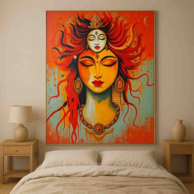 goddess wall art, spiritual canvas painting, divine feminine artwork, contemporary spiritual portrait, meditation wall décor, sacred goddess painting, luxury spiritual wall art, modern goddess canvas, mystical portrait artwork, yoga room wall art, contemporary divine art, premium canvas painting, artistic spiritual décor, statement goddess artwork, modern spiritual canvas