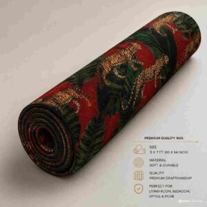 Tropical Leopard & Tiger Jungle Print Area Rug - Image 6