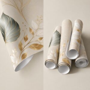Luxury Botanical Gold Leaf Wall Wallpaper - Image 3