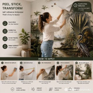 Tropical Jungle Lake Wall Wallpaper