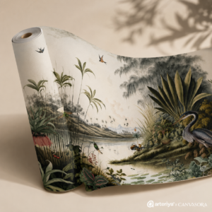 Tropical Jungle Lake Wall Wallpaper