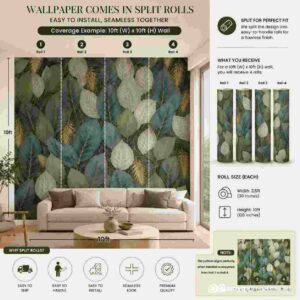 Botanical Leaf Wall Wallpaper - Image 3