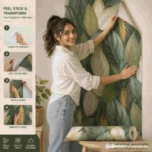 Botanical Leaf Wall Wallpaper - Image 4