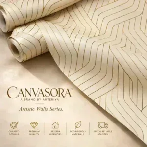 Beige and Gold Geometric Luxury Wallpaper