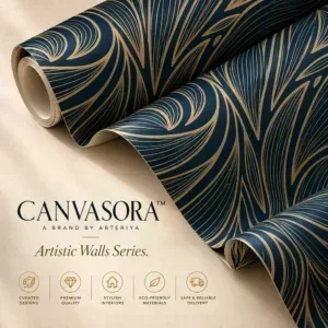 Luxury Navy Blue and Gold Abstract Wallpaper