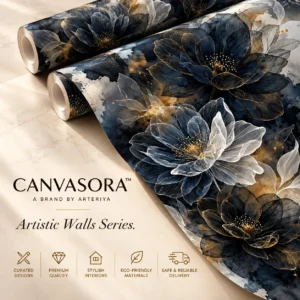 Luxury Black and Gold Floral Wallpaper