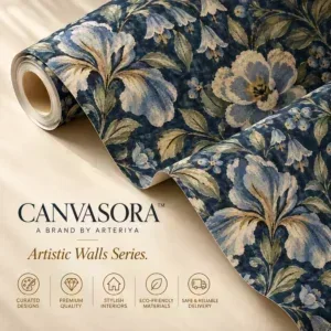 Vintage Blue Floral Wallpaper