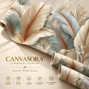 Luxury Sculpted Feather Botanical Wallpaper