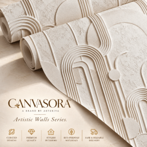 Ivory 3D Geometric Arch Wallpaper