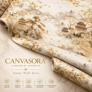 Luxury Golden Asian Landscape Mural Wallpaper