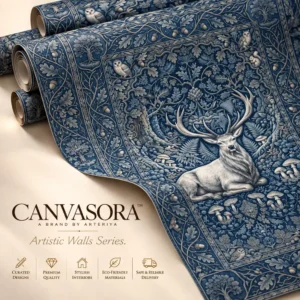 Luxury Blue Woodland Tapestry Wallpaper