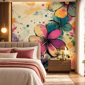 Abstract Floral Splash Wallpaper - Image 4