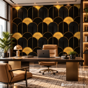 Luxury Black & Gold Art Deco Wallpaper - Image 3