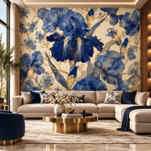 Blue Iris Floral Wallpaper - Image 2