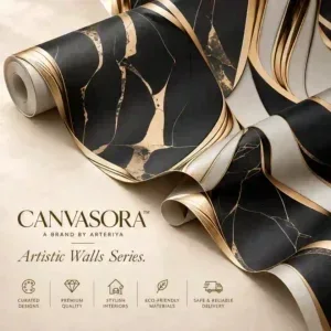 Black and Gold Abstract Marble Wallpaper