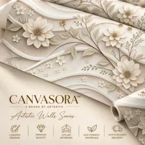 Ivory 3D Floral Wallpaper
