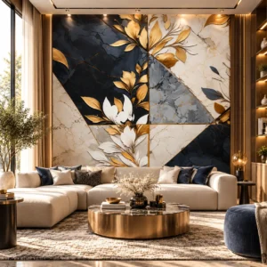 Luxury Botanical Marble Wallpaper - Image 4