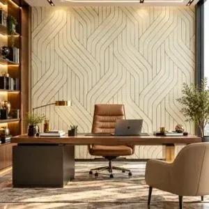 Beige and Gold Geometric Luxury Wallpaper - Image 2