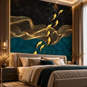 Golden Koi Fish Wallpaper - Image 2