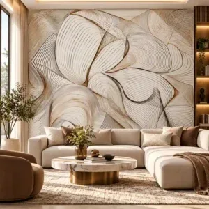 Abstract Contour Wallpaper for Luxury Office Interiors - Image 3