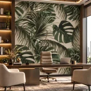Tropical Green Leaf Wallpaper - Image 4