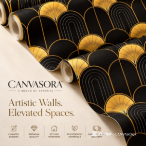 Luxury Black & Gold Art Deco Wallpaper