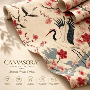 Japanese Crane & Sakura Wallpaper