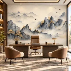 Luxury Misty Mountain Landscape Wallpaper - Image 2