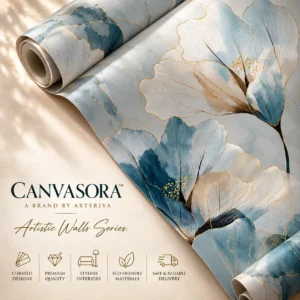 Luxury Blue Floral Wallpaper