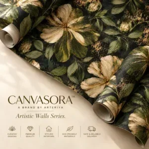 Luxury Black and Gold Floral Wallpaper