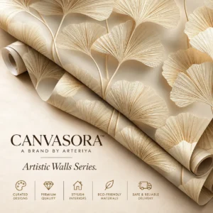 Luxury Beige Ginkgo Leaf Wallpaper