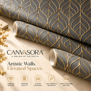 Luxury Grey & Gold Leaf Pattern Wallpaper