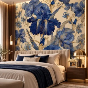 Blue Iris Floral Wallpaper - Image 4