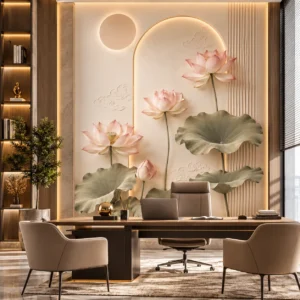 Luxury Lotus Floral Wallpaper - Image 3