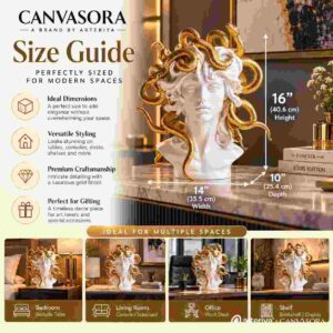 Luxury Medusa Bust Decorative Figurine – White & Gold - Image 5