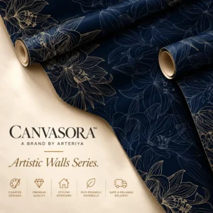 Luxe Navy Floral Wallpaper