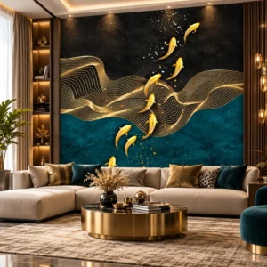 Golden Koi Fish Wallpaper - Image 3