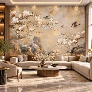 Luxury Blossom & Birds Botanical Wallpaper - Image 3
