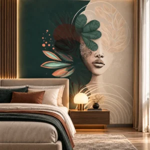 Abstract Botanical Face Wallpaper - Image 2