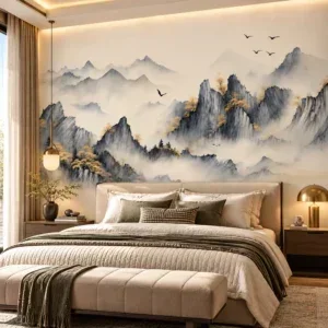 Luxury Misty Mountain Landscape Wallpaper - Image 4