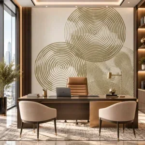 Luxury Beige and Taupe Spiral Wallpaper - Image 4