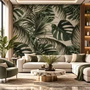 Tropical Green Leaf Wallpaper - Image 3